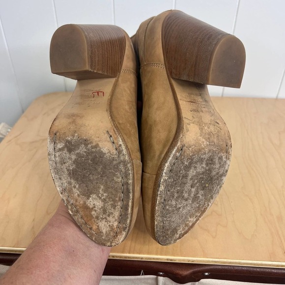 Rag & Bone Kinsey Tan Heeled Nubuck Booties SZ 7.5 - Picture 7 of 11